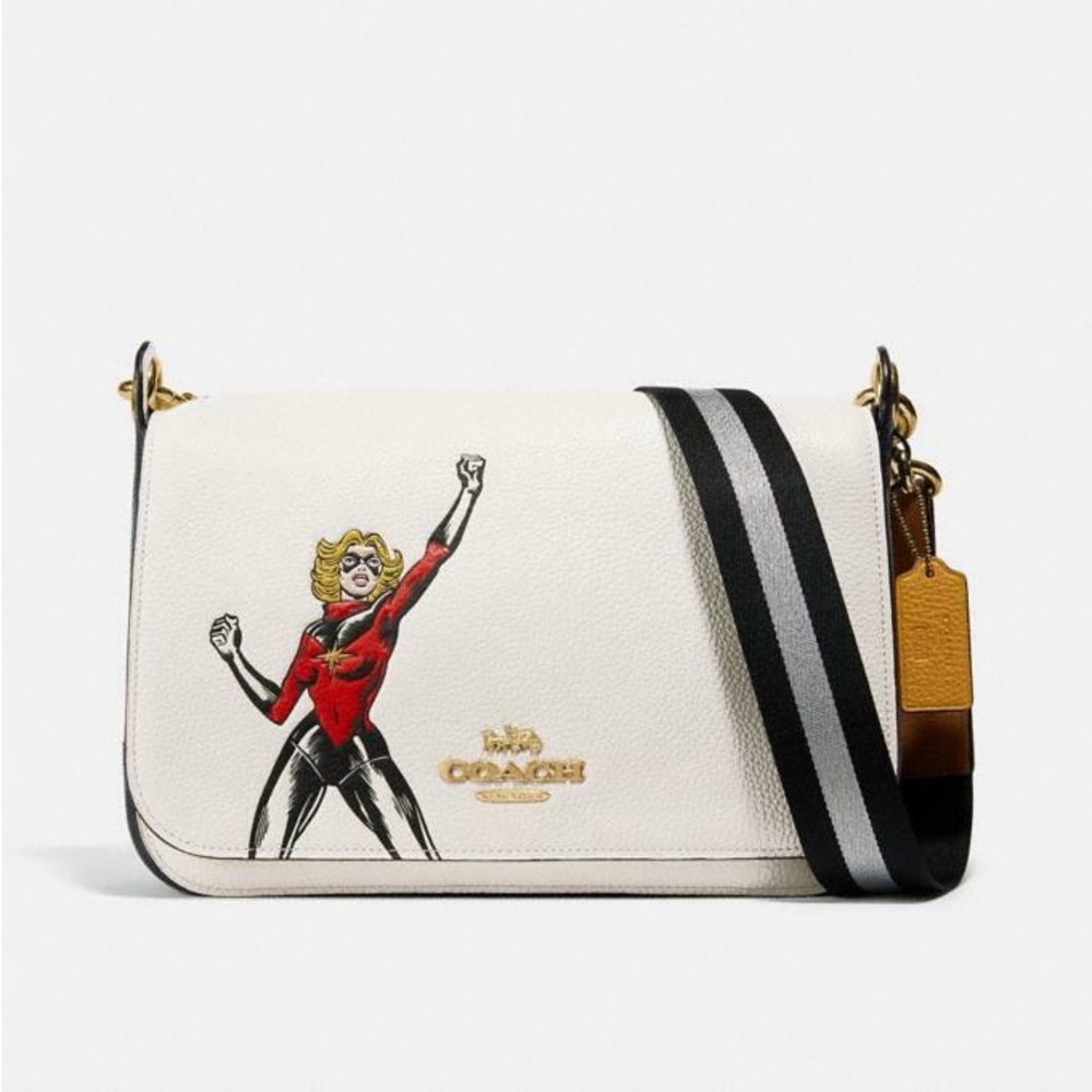 Coach x Marvel Captain Marvel Leather Flap Crossbody – NWT Limited Edition